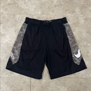 Nike Men's Black Shorts with Gray Camo Accents baseball BSBL